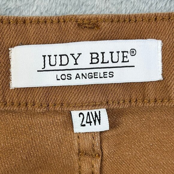 Judy Blue Carpenter Jeans Women's 24W Slim Fit Brown Stretch Utility Workwear - Picture 5 of 16